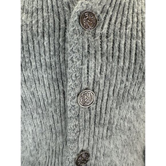 Vintage Towncraft Cardigan Womens sz M Gray Academia Classic Collegiate Preppy - Picture 3 of 8
